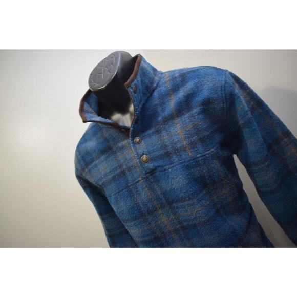 John Wayne Fleece Pullover Sweater Plaid Snap Neck Mens Size Small - Picture 1 of 8